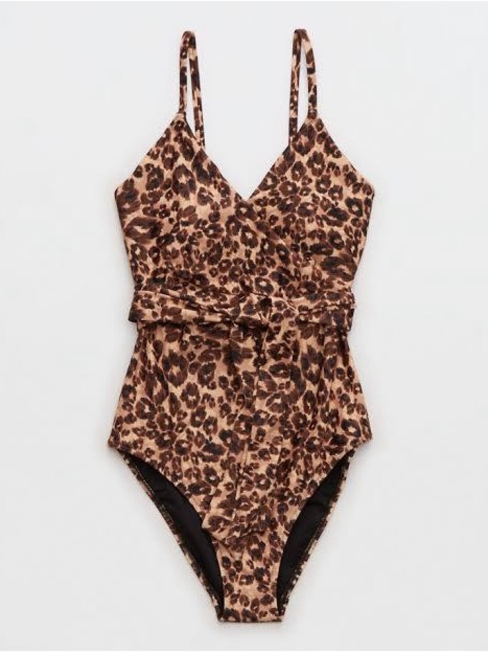 Aerie Leopard Wrap One Piece Swimsuit NWT M